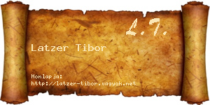 Latzer Tibor névjegykártya
